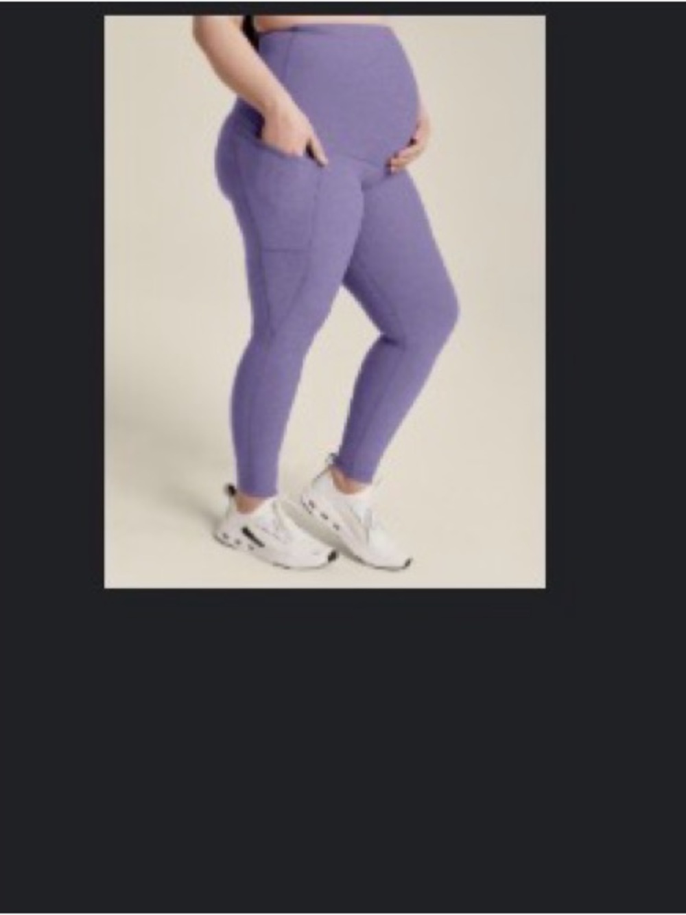 Spacedye Love the Bump Maternity Pocket Midi Legging - Indigo Heather / L